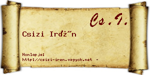Csizi Irén névjegykártya